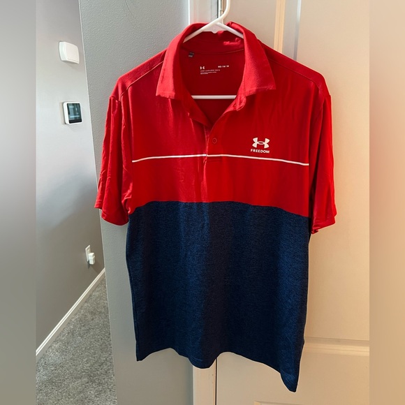 Under Armour Men's Red and Navy Polo Shirt - Picture 1 of 2